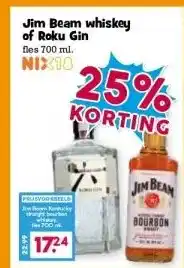 Boon`s Markt Jim Beam whiskey of Roku Gin aanbieding