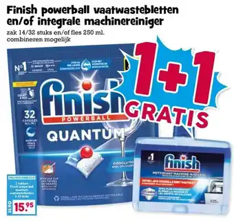 Boon`s Markt Finish powerball vaatwastebletten en/of integrale machinereiniger aanbieding