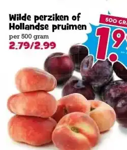 Boon`s Markt Wilde perziken of Hollandse pruimenper aanbieding