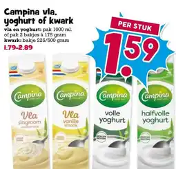 Boon`s Markt Campina vla, yoghurt of kwark aanbieding