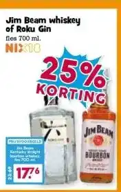 Boon`s Markt Jim Beam whiskey of Roku Gin aanbieding