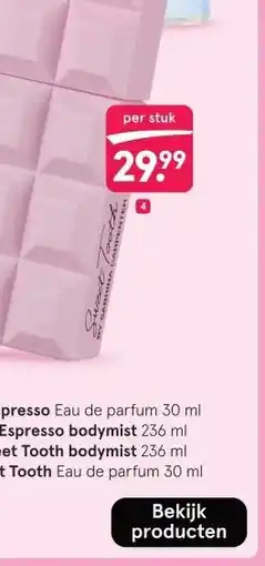 Etos Sabrina Carpenter Sweet Tooth Eau de parfum 30 ml aanbieding