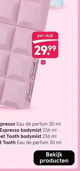 Etos Sabrina Carpenter Sweet Tooth Eau de parfum 30 ml aanbieding