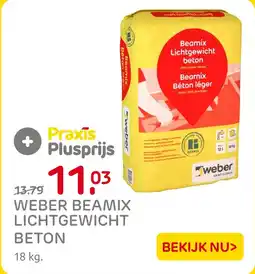 Praxis Weber beamix lichtgewicht beton aanbieding