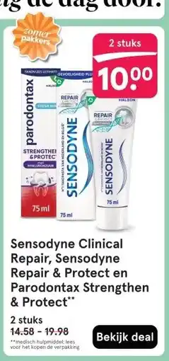Etos Sensodyne Clinical Repair, Sensodyne Repair & Protect en Parodontax Strengthen & Protect aanbieding