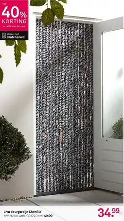 Karwei Livn deurgordijn Chenille aanbieding
