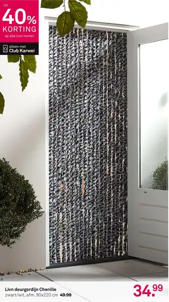 Karwei Livn deurgordijn Chenille aanbieding