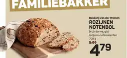 Ekoplaza Bakkerij van der westen rozijnen notenbol aanbieding