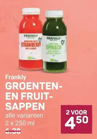 Ekoplaza Frankly groenten en fruit sappen aanbieding