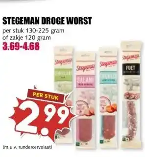 MCD Supermarkt STEGEMAN DROGE WORST aanbieding