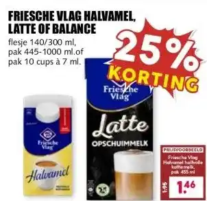 MCD Supermarkt FRIESCHE VLAG HALVAMEL, LATTE OF BALANCE aanbieding