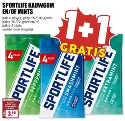 MCD Supermarkt SPORTLIFE KAUWGOM EN/OF MINTS aanbieding