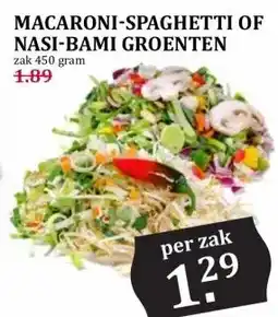 MCD Supermarkt MACARONI-SPAGHETTI OF NASI-BAMI GROENTEN aanbieding