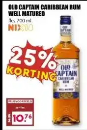 MCD Supermarkt OLD CAPTAIN CARIBBEAN RUM WELL MATURED aanbieding