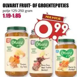 MCD Supermarkt OLVARIT FRUIT-OF GROENTEPOTJES aanbieding