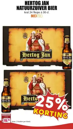 MCD Supermarkt HERTOG JAN NATUURZUIVER BIER aanbieding