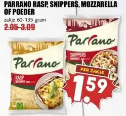 MCD Supermarkt PARRANO RASP, SNIPPERS, MOZZARELLA OF POEDER aanbieding
