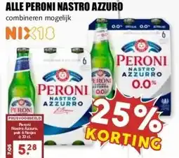MCD Supermarkt ALLE PERONI NASTRO AZZURO aanbieding
