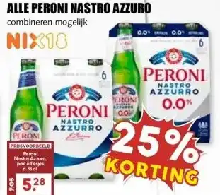 MCD Supermarkt ALLE PERONI NASTRO AZZURO aanbieding