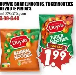 MCD Supermarkt DUYVIS BORRELNOOTJES, TIJGERNOOTJES OF ZOUTE PINDA'S aanbieding