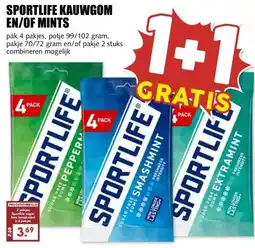 MCD Supermarkt SPORTLIFE KAUWGOM EN/OF MINTS aanbieding
