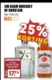 MCD Supermarkt JIM BEAM WHISKEY OF ROKU GIN aanbieding