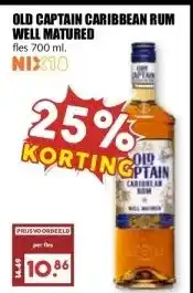 MCD Supermarkt OLD CAPTAIN CARIBBEAN RUM WELL MATURED aanbieding