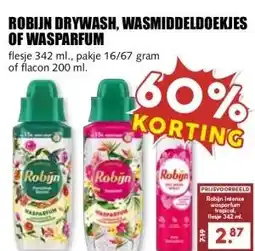 MCD Supermarkt ROBIJN DRYWASH, WASMIDDELDOEKJES OF WASPARFUM aanbieding