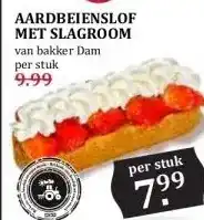 MCD Supermarkt AARDBEIENSLOF MET SLAGROOM van bakker Dam aanbieding
