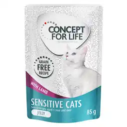 Zooplus Voordeelpakket Concept for Life graanvrij 48 x 85 g Kattenvoer - Sensitive Cats Lam in Gelei aanbieding