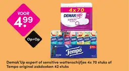 DA Demak'Up expert of sensitive wattenschijfjes of Tempo original zakdoeken aanbieding