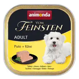 Zooplus voordeelverpakking 44x150g met kalkoen & kaas animonda vom Feinsten Adult nat hondenvoer aanbieding