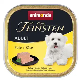 Zooplus voordeelverpakking 44x150g met kalkoen & kaas animonda vom Feinsten Adult nat hondenvoer aanbieding
