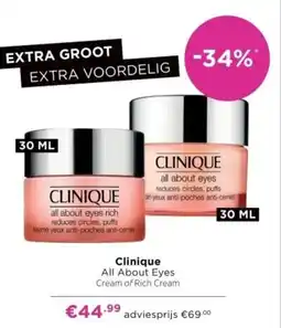 ICI Paris XL Clinique All About Eyes Cream of Rich Cream aanbieding