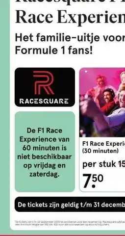 Etos Racesquare F1 Race Experience. aanbieding