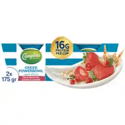 Jumbo Campina Griekse Powerbowl Rood Fruit 2x175g aanbieding