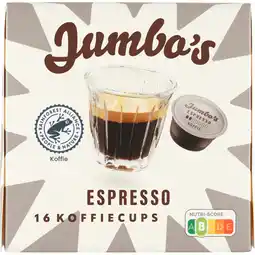 Jumbo Jumbo's DG Espresso Koffiecups 16 Stuks aanbieding
