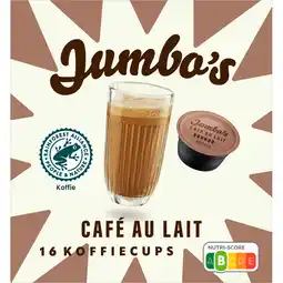 Jumbo Jumbo's Café au Lait Koffiecups 16 Stuks aanbieding
