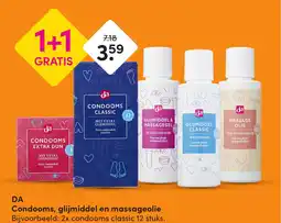 DA DA Condooms, glijmiddel en massageolie aanbieding