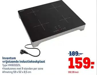 Makro Inventum vrijstaande inductiekookplaat aanbieding