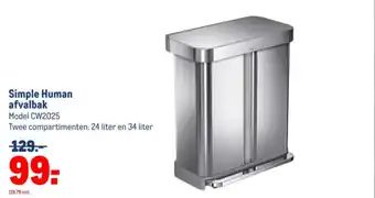 Makro Simple Human afvalbak aanbieding