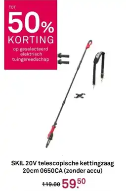 Karwei SKIL 20V telescopische kettingzaag 20cm 0650CA aanbieding