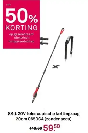Karwei SKIL 20V telescopische kettingzaag 20cm 0650CA aanbieding