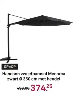 Karwei Handson zweefparasol Menorca zwart met hendel aanbieding