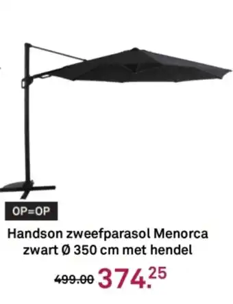 Karwei Handson zweefparasol Menorca zwart met hendel aanbieding