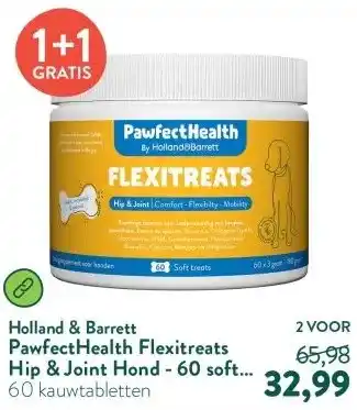 Holland & Barrett PawfectHealth Flexitreats Hip & Joint Hond - 60 soft treats aanbieding