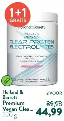 Holland & Barrett Premium Vegan Clear Protein Electrolytes Berries aanbieding