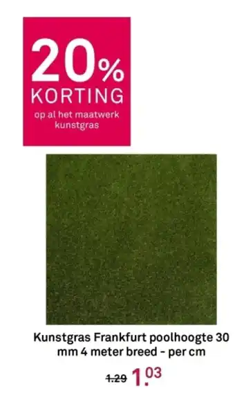Karwei Kunstgras Frankfurt poolhoogte aanbieding