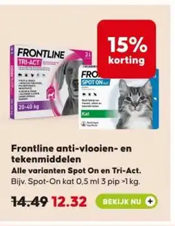 Pets Place Frontline anti-vlooien en tekenmiddelen aanbieding