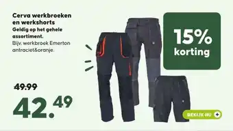 Pets Place Cerva werkbroeken en werkshorts aanbieding
